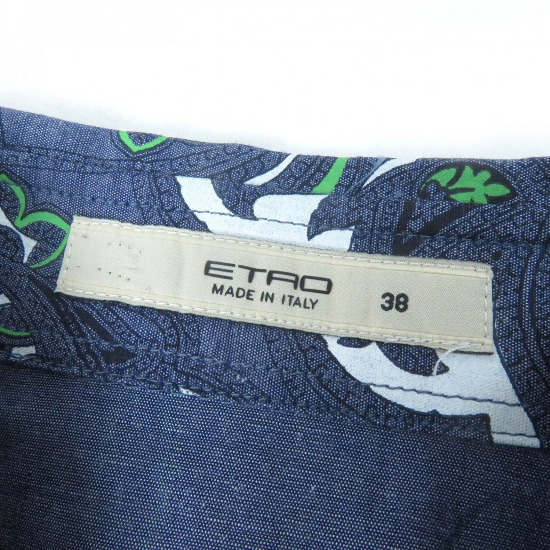 ETRO Long sleeve shirt Main: 97% cotton, Main: 3% polyurethane Blue type Women 38 Used Authentic