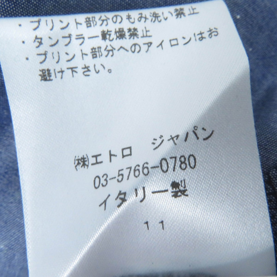 ETRO Long sleeve shirt Main: 97% cotton, Main: 3% polyurethane Blue type Women 38 Used Authentic