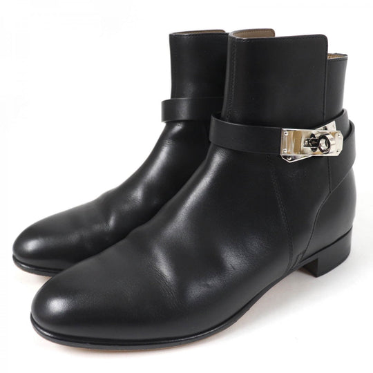 HERMES short boots Main: Leather black Neo Women 36.5 Used Authentic
