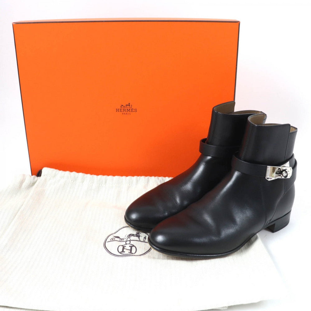 HERMES short boots Main: Leather black Neo Women 36.5 Used Authentic
