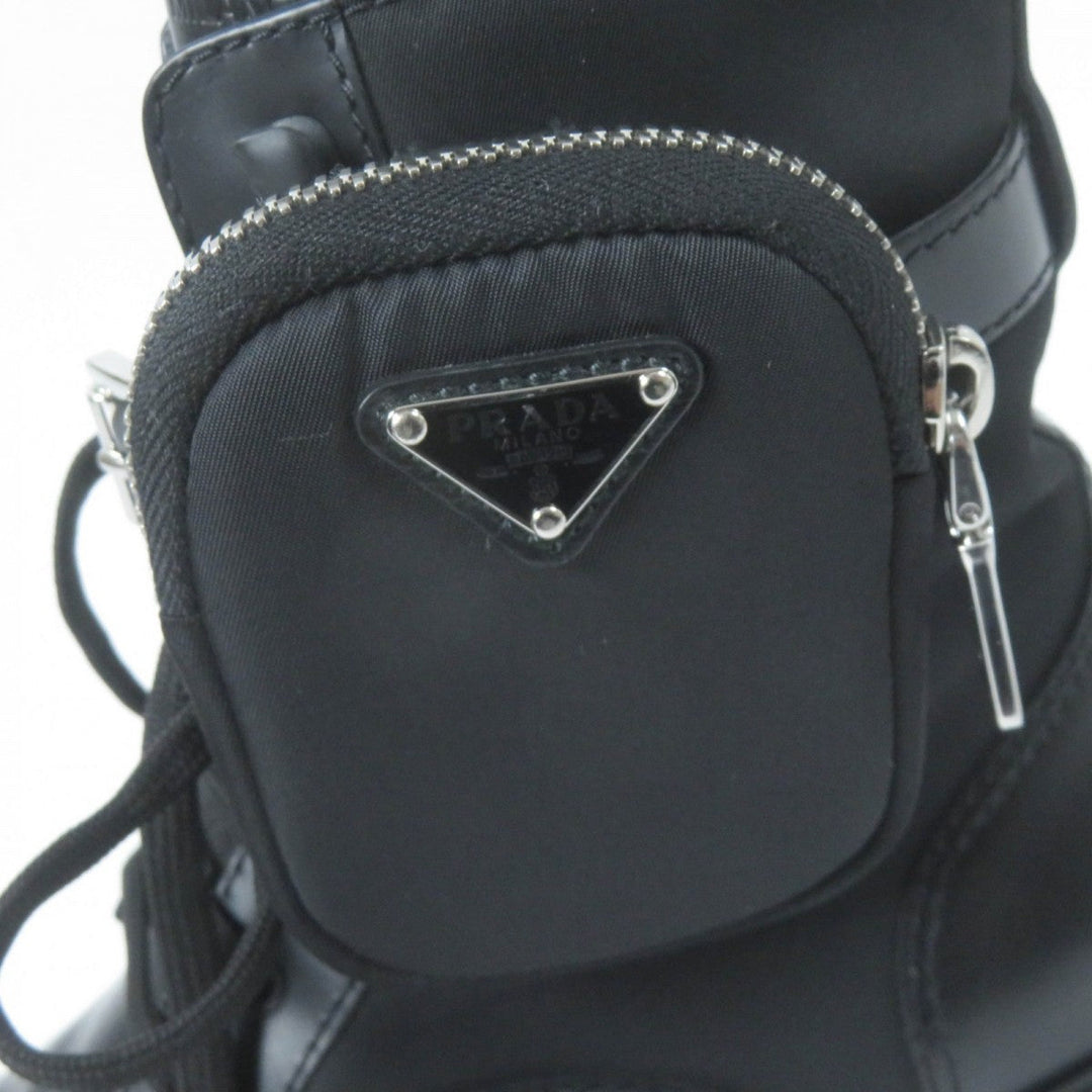 PRADA short boots 1T255M Main: Leather black monolith Women 35.5 Used Authentic