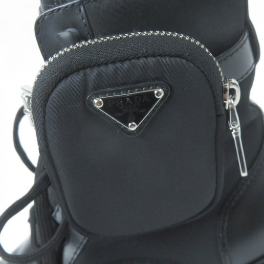 PRADA short boots 1T255M Main: Leather black monolith Women 35.5 Used Authentic