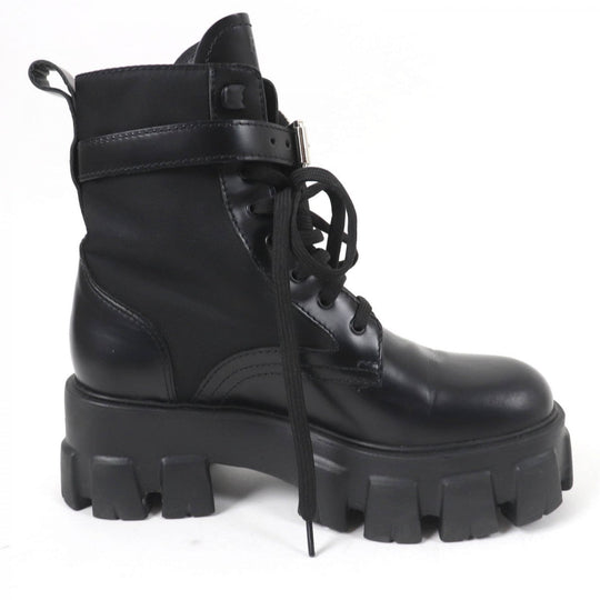PRADA short boots 1T255M Main: Leather black monolith Women 35.5 Used Authentic