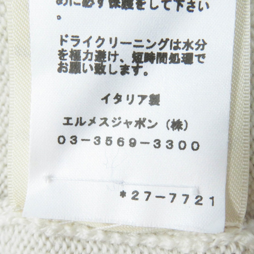 HERMES cardigan 2H2704DN Main: 100% wool, part: 57% wool, part: 43% silk cream Women 40 Used Authentic