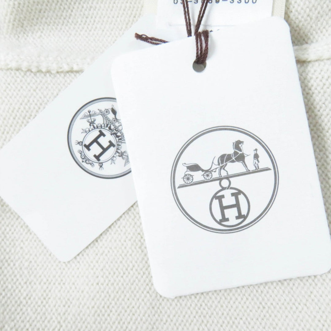 HERMES cardigan 2H2704DN Main: 100% wool, part: 57% wool, part: 43% silk cream Women 40 Used Authentic