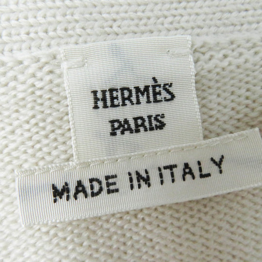 HERMES cardigan 2H2704DN Main: 100% wool, part: 57% wool, part: 43% silk cream Women 40 Used Authentic