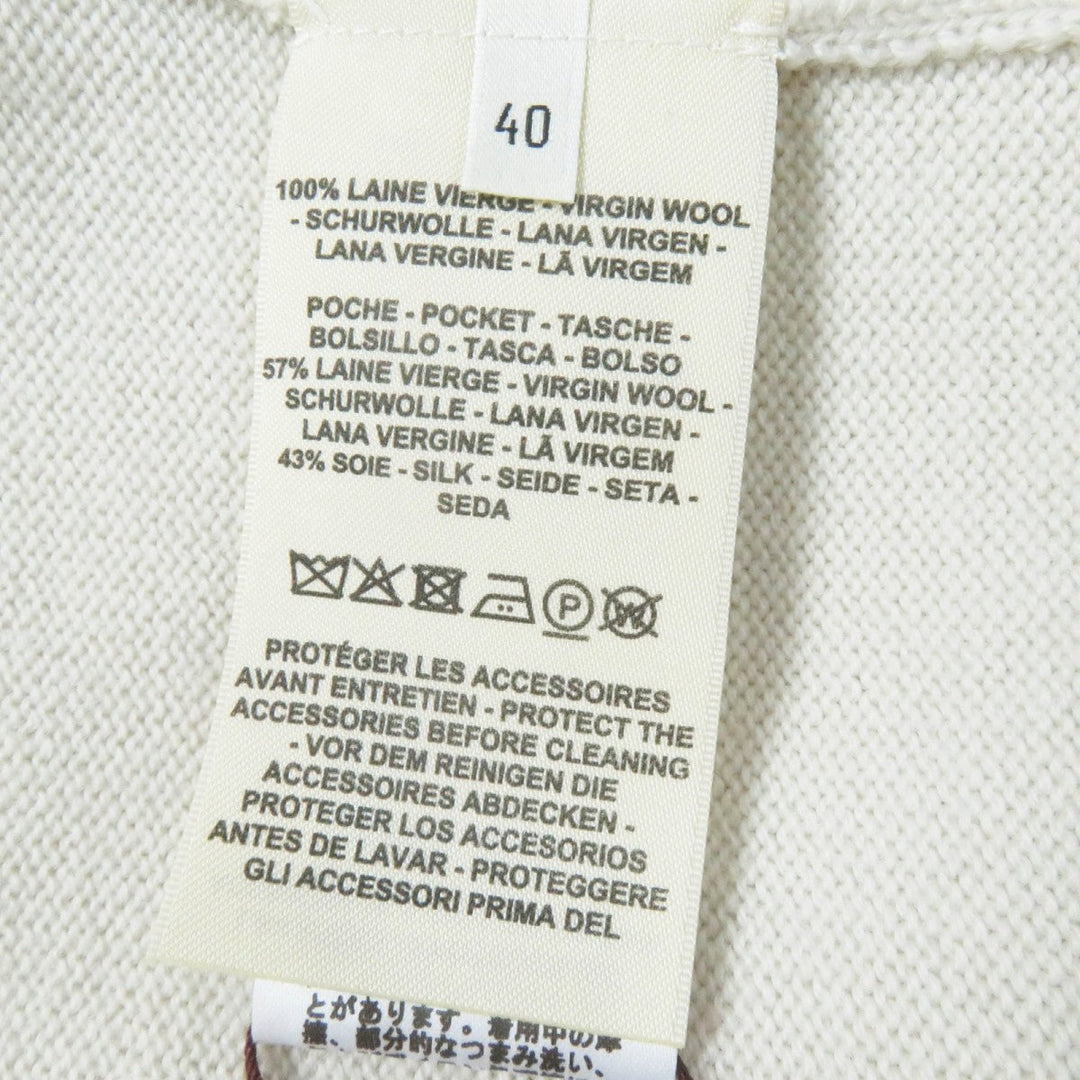 HERMES cardigan 2H2704DN Main: 100% wool, part: 57% wool, part: 43% silk cream Women 40 Used Authentic