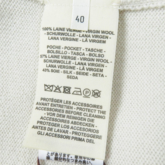 HERMES cardigan 2H2704DN Main: 100% wool, part: 57% wool, part: 43% silk cream Women 40 Used Authentic