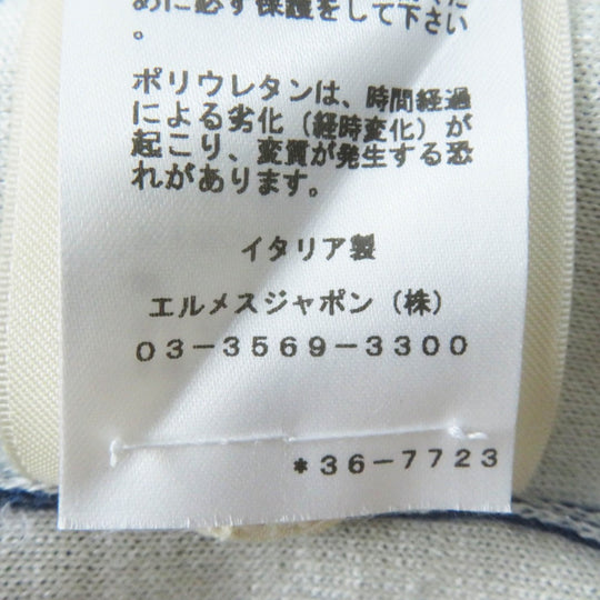 HERMES cardigan 3E2715D4 Main: 48% cashmere, Main: 48% silk, Main: 3% nylon, Main: 1% polyurethane, Part: 50% cashmere Navy white red Women 38 Used Authentic