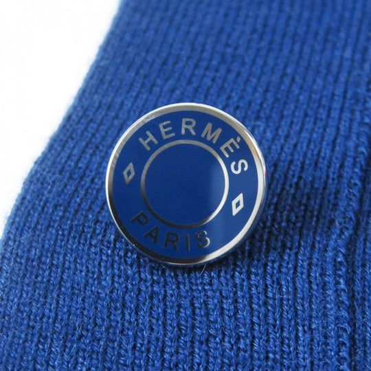 HERMES cardigan 3E2715D4 Main: 48% cashmere, Main: 48% silk, Main: 3% nylon, Main: 1% polyurethane, Part: 50% cashmere Navy white red Women 38 Used Authentic