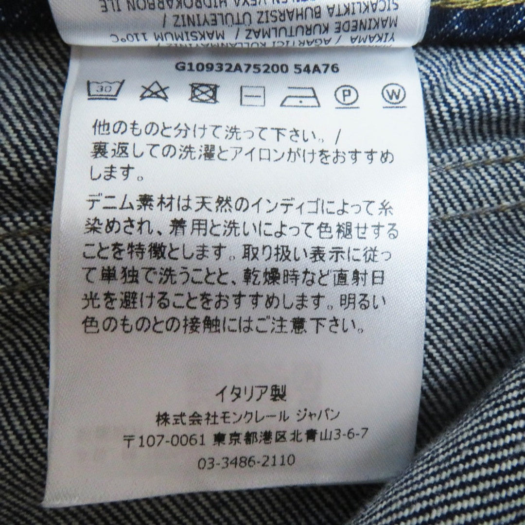MONCLER Denim pants Main: 100% cotton, Part: 100% polyester Indigo blue PANTALONE Women 38 Used Authentic