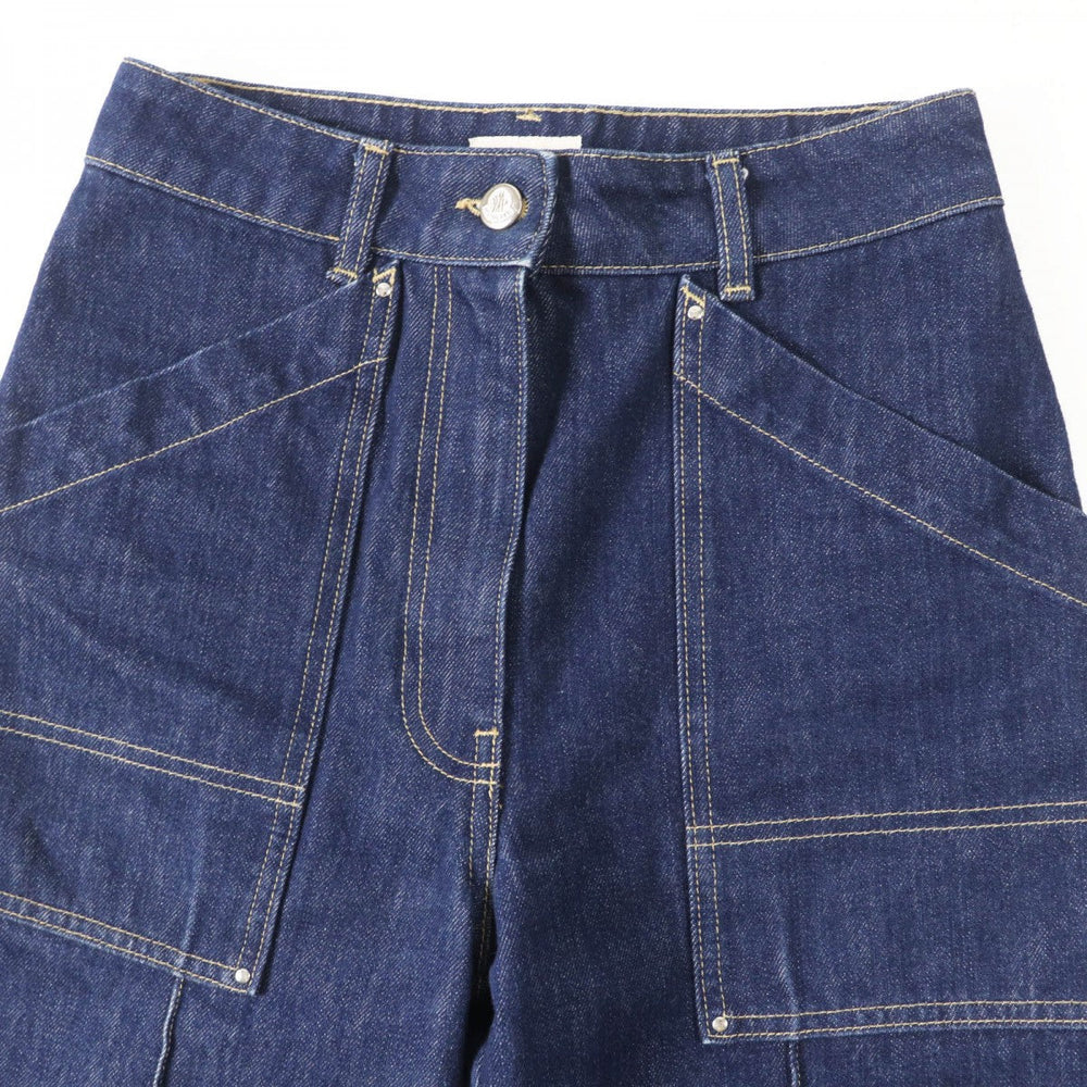MONCLER Denim pants Main: 100% cotton, Part: 100% polyester Indigo blue PANTALONE Women 38 Used Authentic