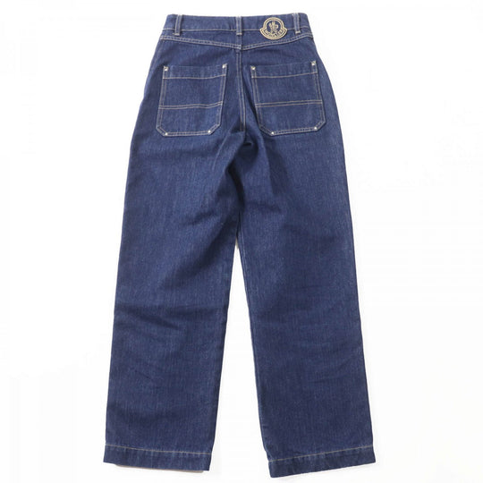 MONCLER Denim pants Main: 100% cotton, Part: 100% polyester Indigo blue PANTALONE Women 38 Used Authentic