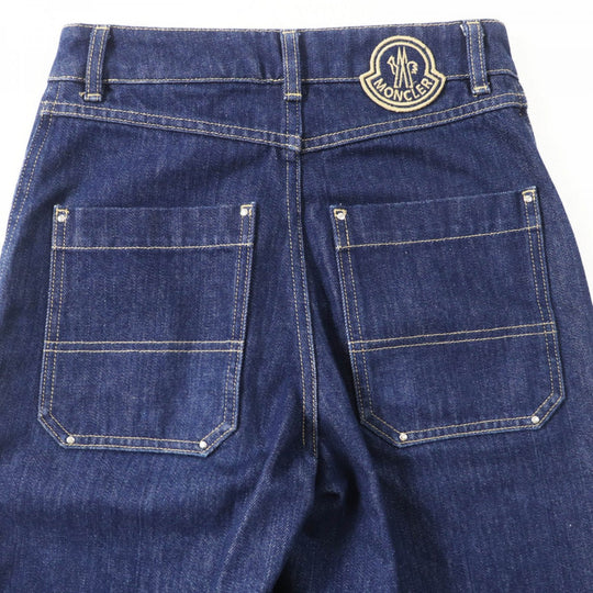 MONCLER Denim pants Main: 100% cotton, Part: 100% polyester Indigo blue PANTALONE Women 38 Used Authentic