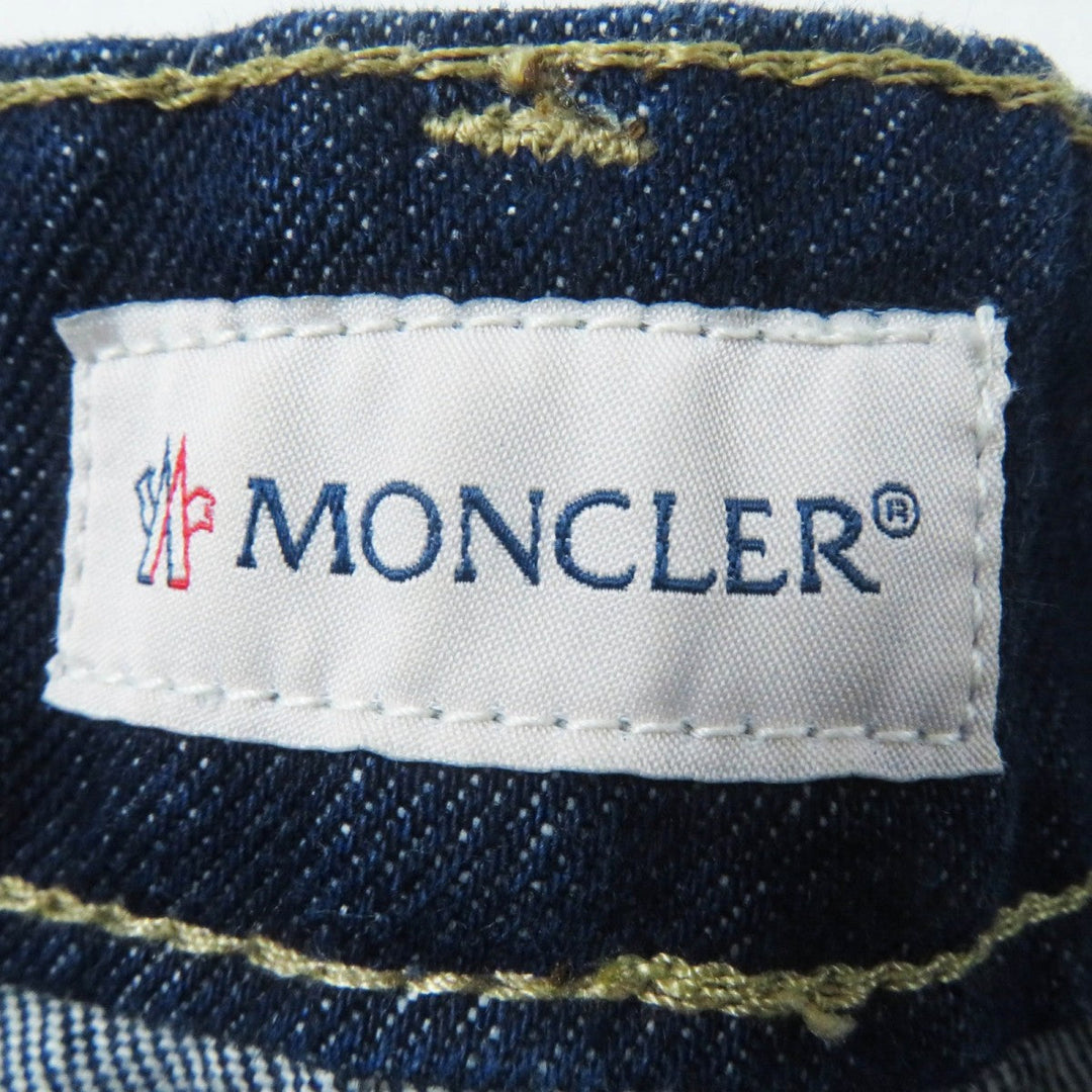 MONCLER Denim pants Main: 100% cotton, Part: 100% polyester Indigo blue PANTALONE Women 38 Used Authentic