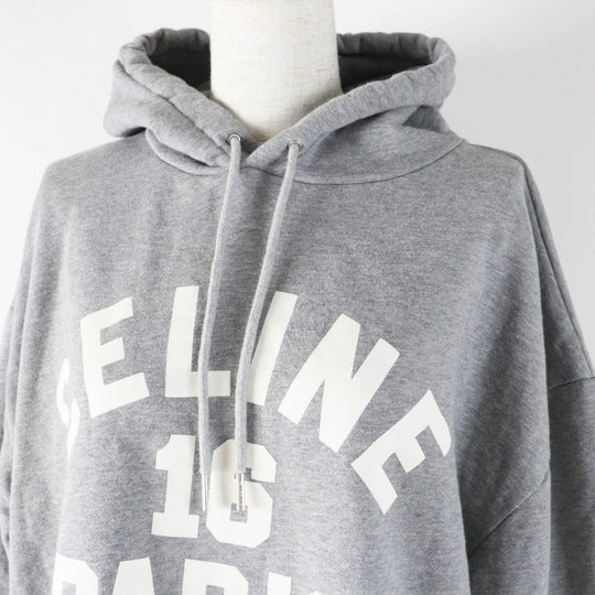 CELINE Hoodie 2Y757670Q Main: 100% cotton, part: 96% cotton, part: 4% polyurethane gray Women M Used Authentic