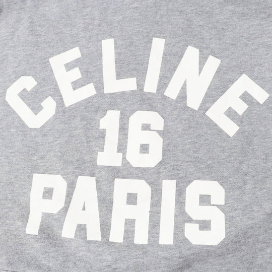 CELINE Hoodie 2Y757670Q Main: 100% cotton, part: 96% cotton, part: 4% polyurethane gray Women M Used Authentic