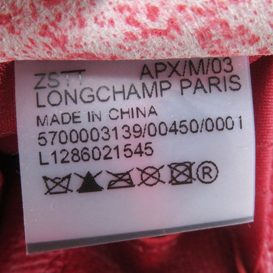 Longchamp Shoulder Bag Main: Leather Red Le flowne Women Used Authentic