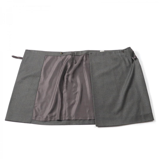 HERMES Wrap skirt Outer: 100% wool, Part: Sheepskin, Lining: 100% silk Brown Women 42 Used Authentic