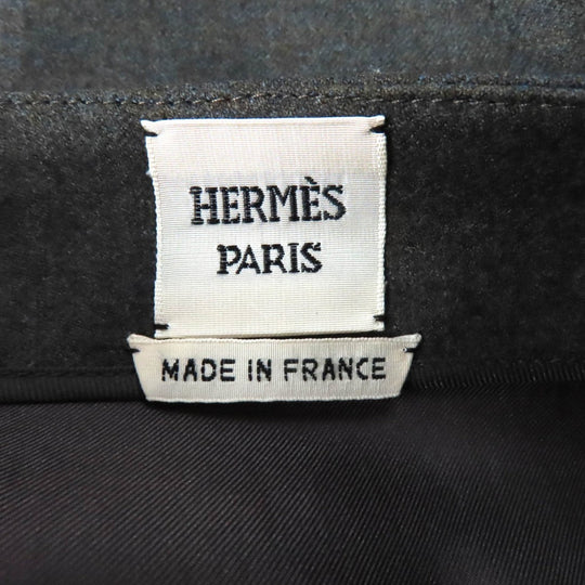 HERMES Wrap skirt Outer: 100% wool, Part: Sheepskin, Lining: 100% silk Brown Women 42 Used Authentic