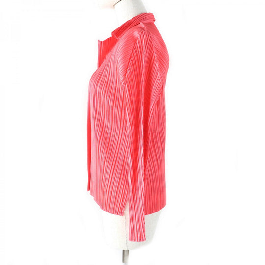 PLEATS PLEASE cardigan PP33-JD150 Main: 100% polyester Coral pink Women 3 Used Authentic
