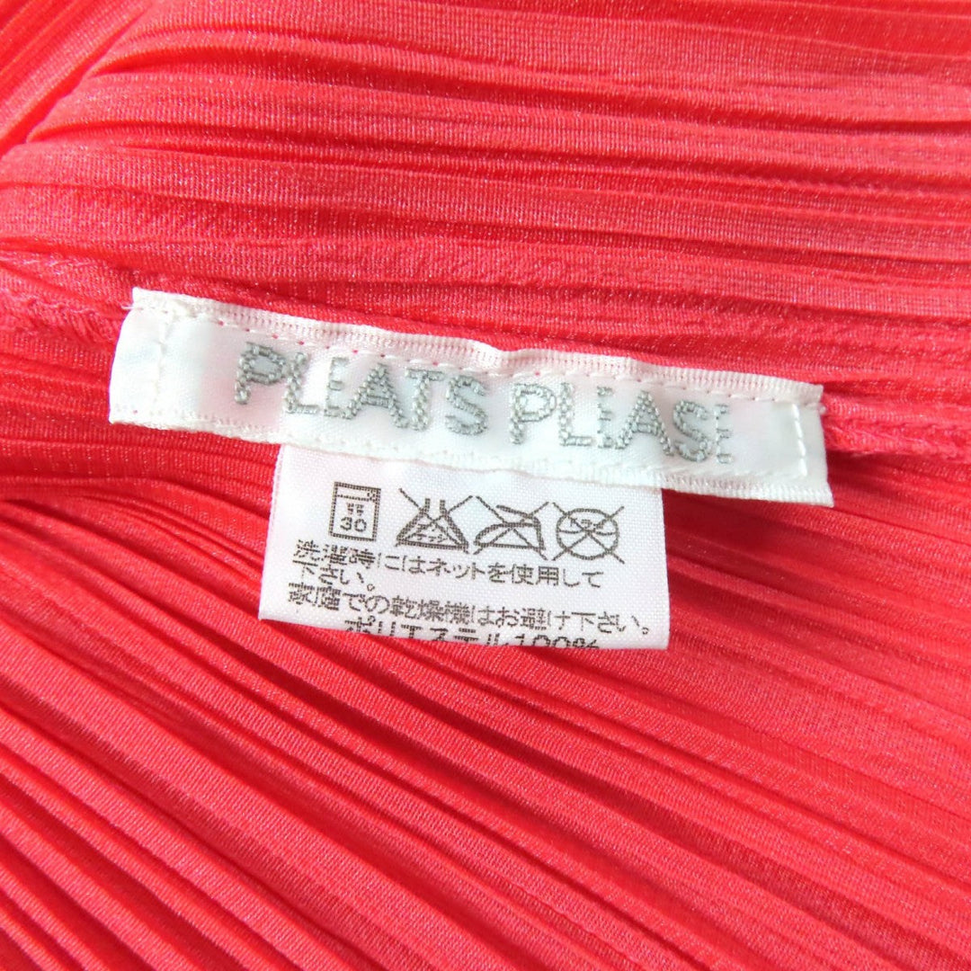 PLEATS PLEASE cardigan PP33-JD150 Main: 100% polyester Coral pink Women 3 Used Authentic
