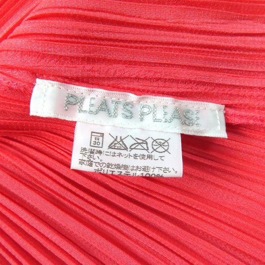 PLEATS PLEASE cardigan PP33-JD150 Main: 100% polyester Coral pink Women 3 Used Authentic