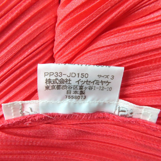 PLEATS PLEASE cardigan PP33-JD150 Main: 100% polyester Coral pink Women 3 Used Authentic