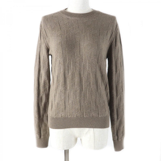 HERMES knit 2610D3 Main: 100% wool Brown Women 38 Used Authentic