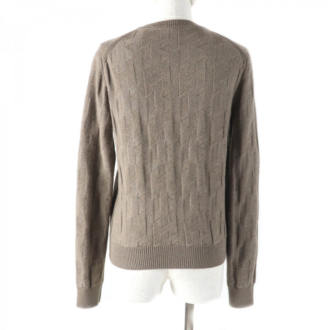 HERMES knit 2610D3 Main: 100% wool Brown Women 38 Used Authentic