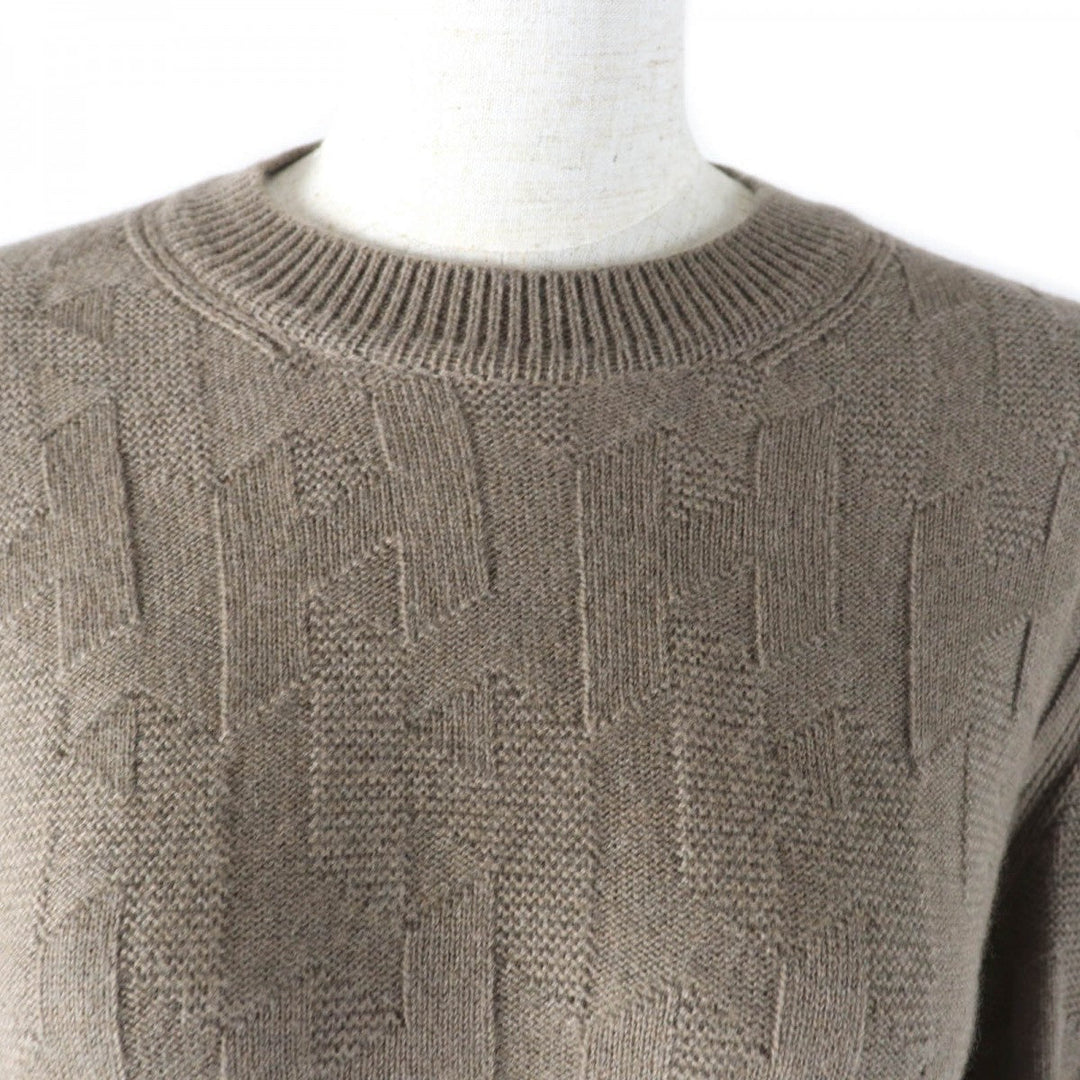 HERMES knit 2610D3 Main: 100% wool Brown Women 38 Used Authentic