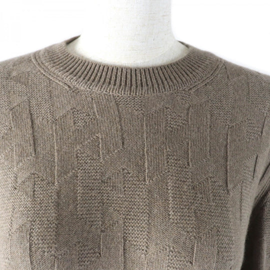 HERMES knit 2610D3 Main: 100% wool Brown Women 38 Used Authentic
