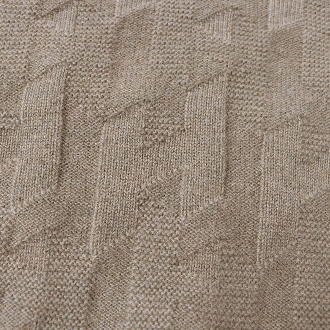 HERMES knit 2610D3 Main: 100% wool Brown Women 38 Used Authentic