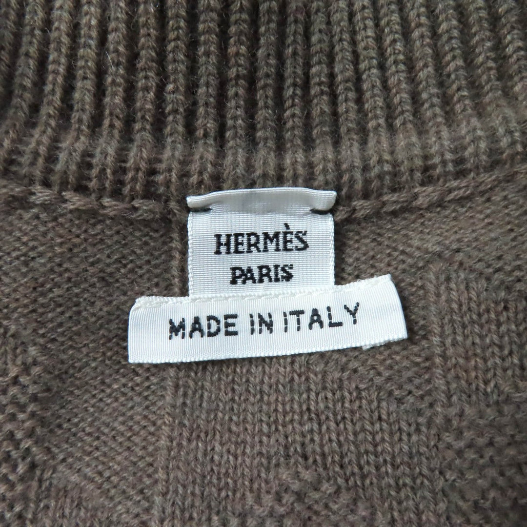 HERMES knit 2610D3 Main: 100% wool Brown Women 38 Used Authentic