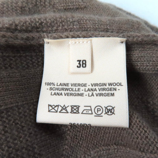 HERMES knit 2610D3 Main: 100% wool Brown Women 38 Used Authentic