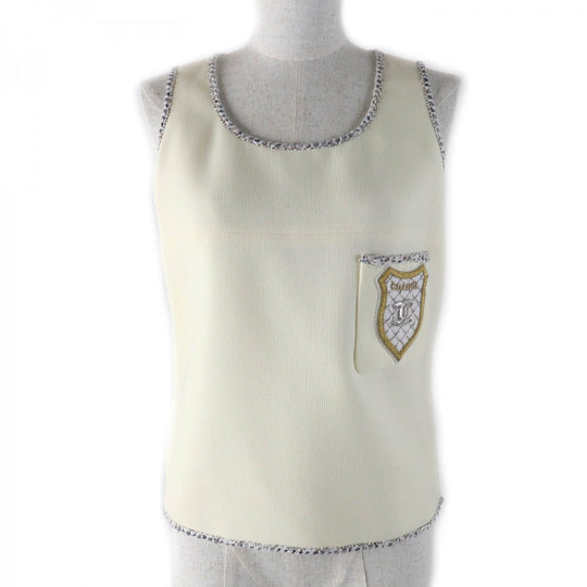 CHANEL Cut 05C P24999 Outer: 100% wool, Lining: 95% silk, Lining: 5% elastane off white Women 36 Used Authentic
