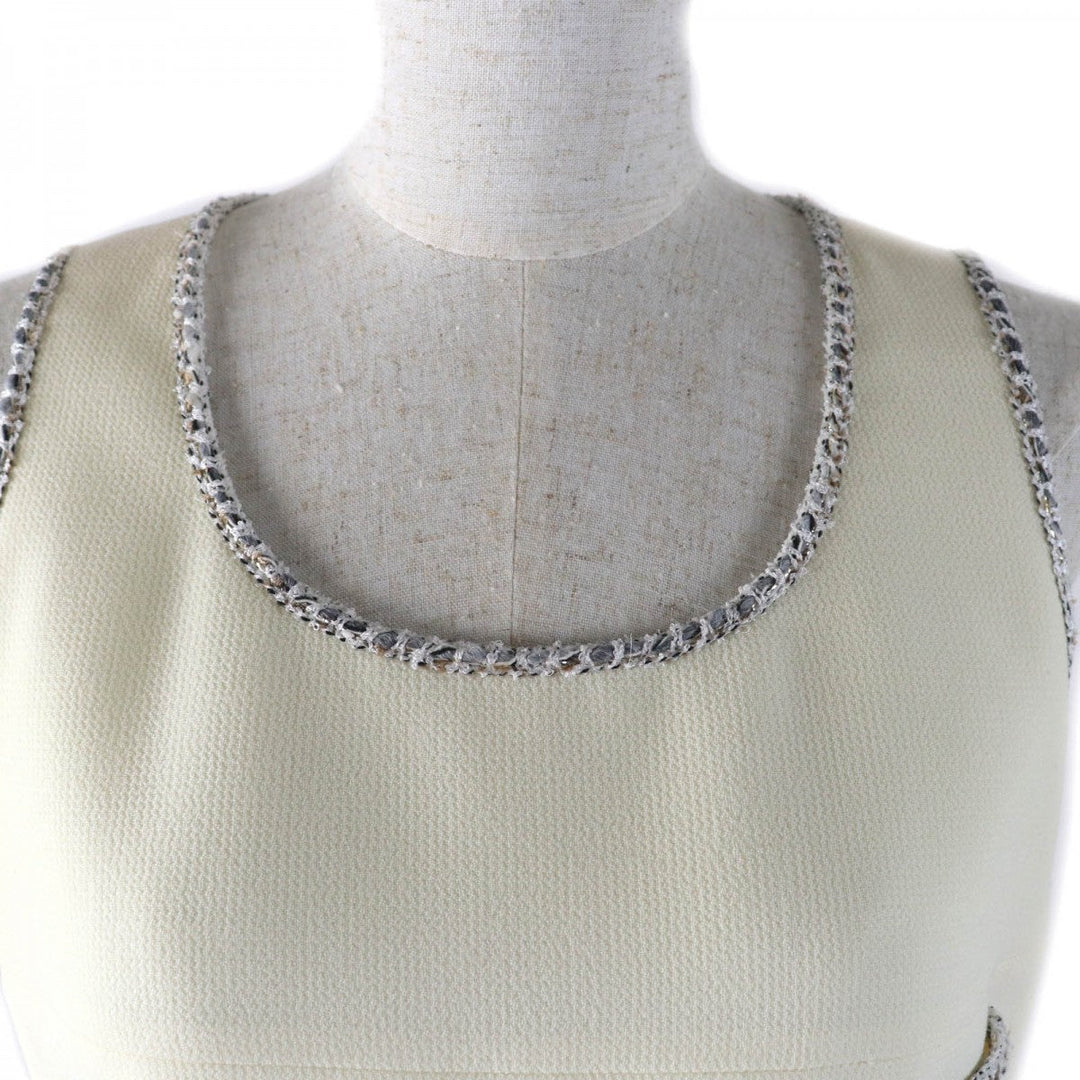 CHANEL Cut 05C P24999 Outer: 100% wool, Lining: 95% silk, Lining: 5% elastane off white Women 36 Used Authentic