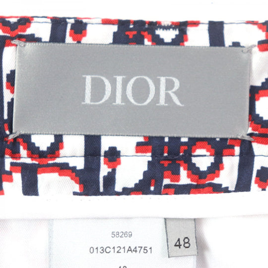 Dior HOMME Shorts 013C121A4751 Main: 100% silk White navy red mens 48 Used Authentic