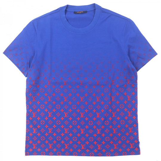 LOUIS VUITTON Short sleeve T-shirt Main: 100% cotton blue Monogram Gradient mens XL Used Authentic