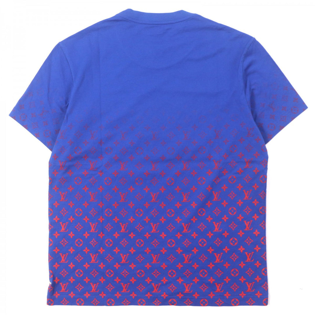 LOUIS VUITTON Short sleeve T-shirt Main: 100% cotton blue Monogram Gradient mens XL Used Authentic