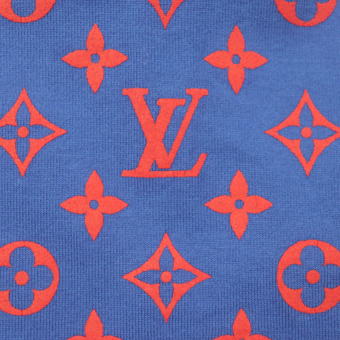 LOUIS VUITTON Short sleeve T-shirt Main: 100% cotton blue Monogram Gradient mens XL Used Authentic