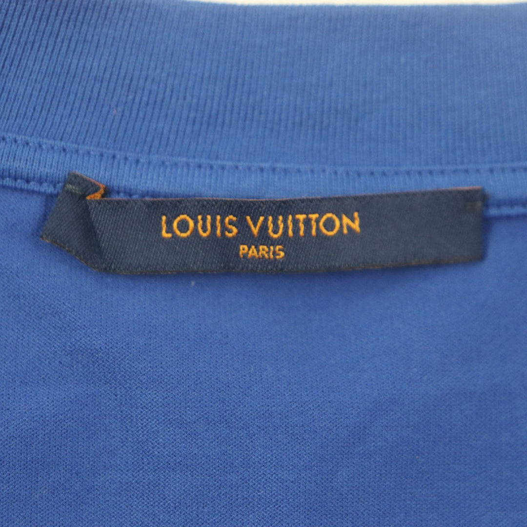 LOUIS VUITTON Short sleeve T-shirt Main: 100% cotton blue Monogram Gradient mens XL Used Authentic