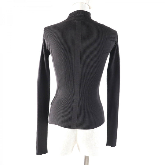 HERMES knit 4H2624D9 Main: 70% silk, Main: 30% wool, Part: 100% rayon Dark brown Women 34 Used Authentic