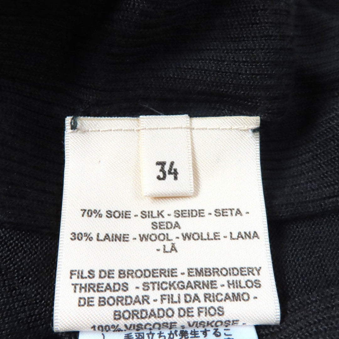 HERMES knit 4H2624D9 Main: 70% silk, Main: 30% wool, Part: 100% rayon Dark brown Women 34 Used Authentic