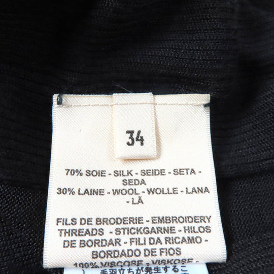 HERMES knit 4H2624D9 Main: 70% silk, Main: 30% wool, Part: 100% rayon Dark brown Women 34 Used Authentic