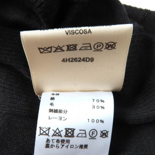 HERMES knit 4H2624D9 Main: 70% silk, Main: 30% wool, Part: 100% rayon Dark brown Women 34 Used Authentic