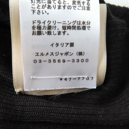 HERMES knit 4H2624D9 Main: 70% silk, Main: 30% wool, Part: 100% rayon Dark brown Women 34 Used Authentic