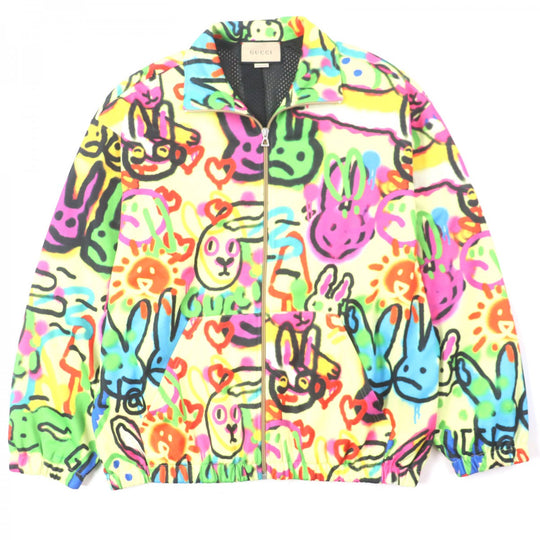 GUCCI Track jacket 714464 Outer: 55% polyester, Outer: 45% cotton, Lining: 100% polyester, Part: 50% rayon, Part: 30% cotton multicolor DANS LE VENT mens L Used Authentic