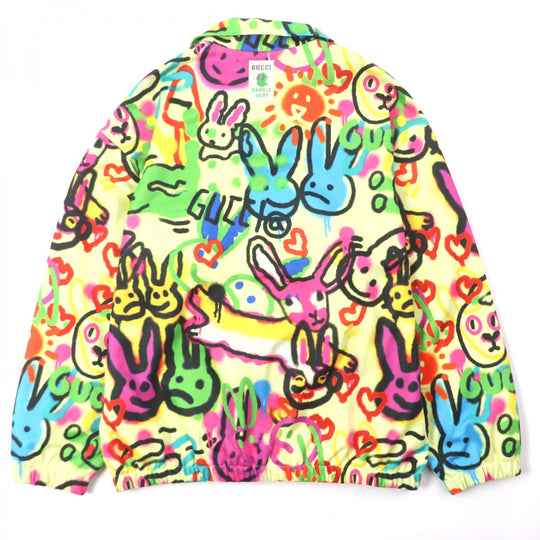 GUCCI Track jacket 714464 Outer: 55% polyester, Outer: 45% cotton, Lining: 100% polyester, Part: 50% rayon, Part: 30% cotton multicolor DANS LE VENT mens L Used Authentic