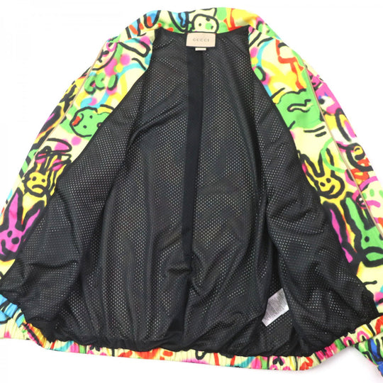 GUCCI Track jacket 714464 Outer: 55% polyester, Outer: 45% cotton, Lining: 100% polyester, Part: 50% rayon, Part: 30% cotton multicolor DANS LE VENT mens L Used Authentic